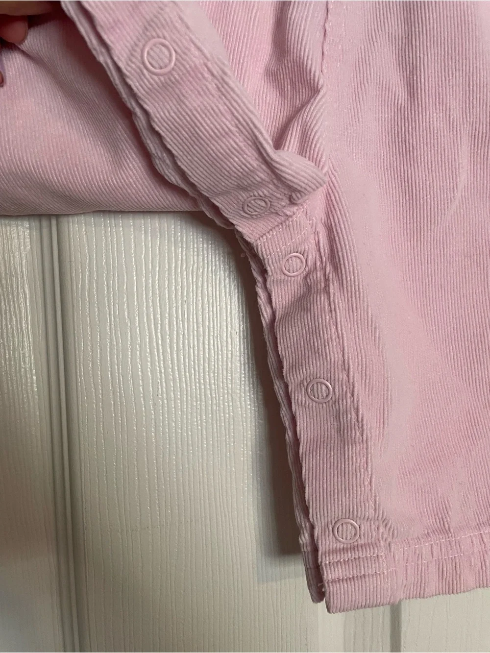 Vintage Carters 0-3 Months Pink Teddy Embroidered Corduroy Overalls EUC